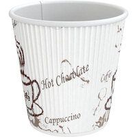 Choice 4 oz. Double Wall Bean Print Paper Hot Cup - 500/Case