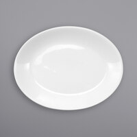 International Tableware TN-12 Torino 10 1/4" X 8" Oval European White Coupe Porcelain Platter - 24/Case