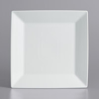 International Tableware SP-20 Slope 11 1/4" Square Bright White Wide Rim Porcelain Plate - 12/Case