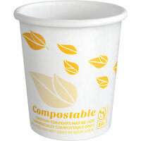 EcoChoice 4 oz. Leaf Print Compostable Paper Hot Cup - 50/Pack