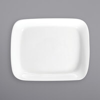 International Tableware QP-86 Quad 8" x 6 1/2" Rectangular European White Coupe Porcelain Platter - 12/Case