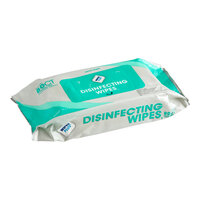WipesPlus 8" x 7" 80 Count Lemon Scent Alcohol Free Single Use Surface Disinfecting Wipes - 12/Case
