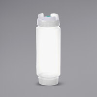 FIFO Innovations 12 oz. Clear Double Wide-Mouth Squeeze Bottle with Thin Dispensing Valve