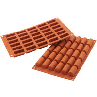 Silikomart SF129 SiliconFLEX 30 Compartment Mini Buche Silicone Baking Mold - 1 3/4" x 11/16" x 13/16" Cavities