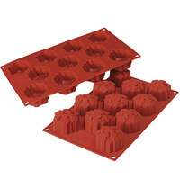 Silikomart SF115 SiliconFLEX 11 Compartment Snowflakes Silicone Baking Mold - 2 3/16" 2 3/16" x 1 3/8" Cavities