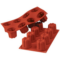 Silikomart SF051 SiliconFLEX 8 Compartment Bavarese Silicone Baking Mold - 2 1/4" x 2 1/4" x 2 1/4" Cavities