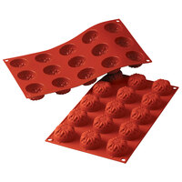 Silikomart SF072 SiliconFLEX 15 Compartment Small Sunflower Silicone Baking Mold - 1 3/4" x 1 3/4" x 1 1/16" Cavities