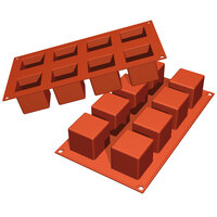 Silikomart SF104 SiliconFLEX 8 Compartment Cube Silicone Baking Mold - 1 15/16" x 1 15/16" x 1 15/16" Cavities