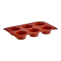 Silikomart SF023 SiliconFLEX 6 Compartment Medium Muffins Silicone Baking Mold - 2 3/4" x 2 3/4" x 1 3/8" Cavities