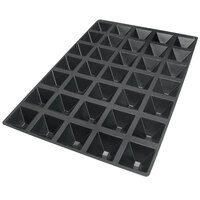 Silikomart SQ010 35 Compartment Pyramids Silicone Baking Mold - 2 9/16" x 2 9/16" x 1 3/8" Cavities