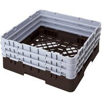 Cambro BR712167 Brown Camrack Customizable Full Size Base Rack with Closed Sides and 3 Extenders