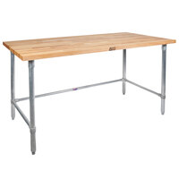 John Boos & Co. JNB15 Wood Top Work Table with Galvanized Base - 36" x 60"