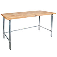 John Boos & Co. SNB14 Wood Top Work Table with Stainless Steel Base - 36" x 48"