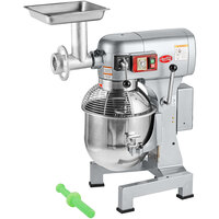 Avantco MX20MGKIT 20 Qt. Planetary Stand Mixer with Guard, Standard Accessories & Meat Grinder Attachment - 120V, 1 1/2 hp