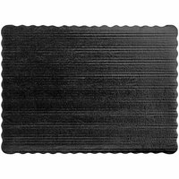 Enjay 18 3/4 x 13 3/4" Black Laminated Corrugated 1/2 Sheet Cake Pad - 50/Case