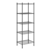 Steelton 18" x 24" NSF Black Epoxy 5-Shelf Kit with 72" Posts
