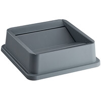 Lavex 35 / 50 Gallon Gray Square Trash Can Swing Lid