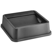 Lavex 19 / 23 Gallon Black Square Trash Can Drop Shot Lid