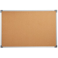 Dynamic by 360 Office Furniture 36 inch x 24 inch Wall-Mount Cork Board with Aluminum Frame