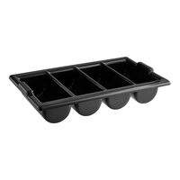 Vollrath 1375-06 Traex® Black 4-Compartment Heavy-Duty Polyethylene Cutlery Box