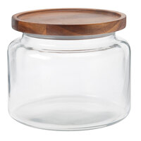 Anchor Hocking 97693AHG17 Montana 64 oz. Mini Jar with Acacia Lid - 2/Case