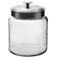 Anchor Hocking 95541AHG17 Montana 96 oz. Mini Jar with Brushed Metal Lid   - 2/Case