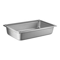 Vollrath 30045 Super Pan Full Size 4" Deep Heavy-Duty Stainless Steel Transport Pan - 20 Gauge