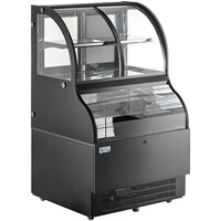 Avantco BCAC-36 36" Black Curved Dual Service Refrigerated Air Curtain Merchandiser - 110V