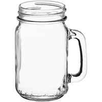 Acopa Rustic Charm 16 oz. Customizable Drinking Jar / Mason Jar with Handle - 12/Case