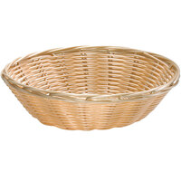 Tablecraft 1175W 8 1/2" x 2 1/4" Round Natural-Colored Polypropylene / Steel Basket - 12/Pack