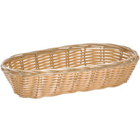 Tablecraft 1117W 9" x 4" x 2 1/4" Oblong Natural-Colored Polypropylene / Steel Basket - 12/Pack