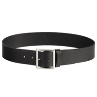 National Patrol 1 3/4" Wide Plain Black Leather Garrison Belt with Nickel Plated Buckle - 42