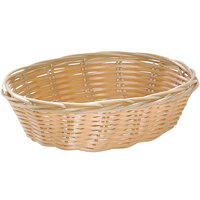 Tablecraft 1171W 7" x 5" x 2" Oval Natural-Colored Polypropylene / Steel Basket   - 12/Pack