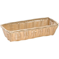 Tablecraft 1116W 9" x 3 1/2" x 2" Rectangle Natural-Colored Polypropylene / Steel Basket - 12/Pack