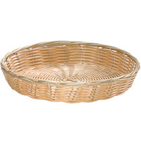 Tablecraft 1169W 10" x 1 1/2" Round Natural-Colored Polypropylene / Steel Basket - 12/Pack