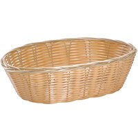 Tablecraft 1176W 10" x 6 1/2" x 3" Oval Natural-Colored Polypropylene / Steel Basket - 12/Pack