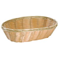 Tablecraft 1174W 9" x 6" x 2 1/4" Oval Natural-Colored Polypropylene / Steel Basket   - 12/Pack