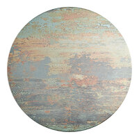 Lancaster Table & Seating Excalibur 32" Round Table Top with Textured Canyon Painted Faux Metal Finish