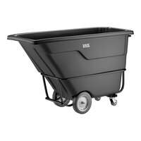 Lavex 1 Cubic Yard Black Heavy-Duty Tilt Truck / Trash Cart (2100 lb. Capacity)