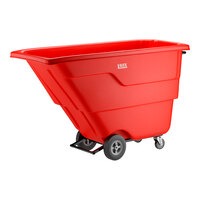 Lavex 1 Cubic Yard Red Light-Duty Tilt Truck / Trash Cart (850 lb. Capacity)