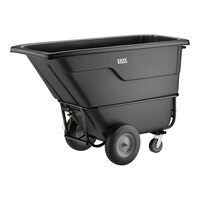 Lavex 1 Cubic Yard Black Towable Heavy-Duty Tilt Truck / Trash Cart (2,100 lb. Capacity)