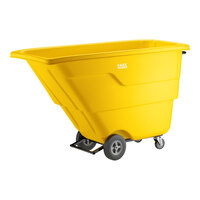 Lavex 1 Cubic Yard Yellow Light-Duty Tilt Truck / Trash Cart (850 lb. Capacity)