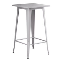 Lancaster Table & Seating Alloy Series 24" x 24" Nickel Gray Bar Height Outdoor Table