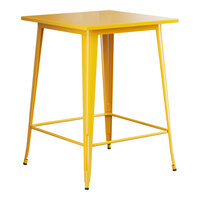 Lancaster Table & Seating Alloy Series 32" x 32" Citrine Yellow Bar Height Outdoor Table