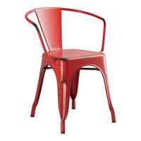 Lancaster Table & Seating Alloy Series Distressed Ruby Red Outdoor Arm Chair