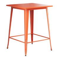 Lancaster Table & Seating Alloy Series 32" x 32" Amber Orange Bar Height Outdoor Table