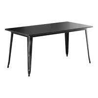 Lancaster Table & Seating Alloy Series 63" x 32" Distressed Onyx Black Standard Height Outdoor Table