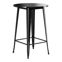 Lancaster Table & Seating Alloy Series 30" Round Onyx Black Bar Height Outdoor Table