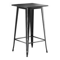 Lancaster Table & Seating Alloy Series 24" x 24" Distressed Onyx Black Bar Height Outdoor Table