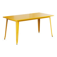 Lancaster Table & Seating Alloy Series 63" x 32" Citrine Yellow Standard Height Outdoor Table